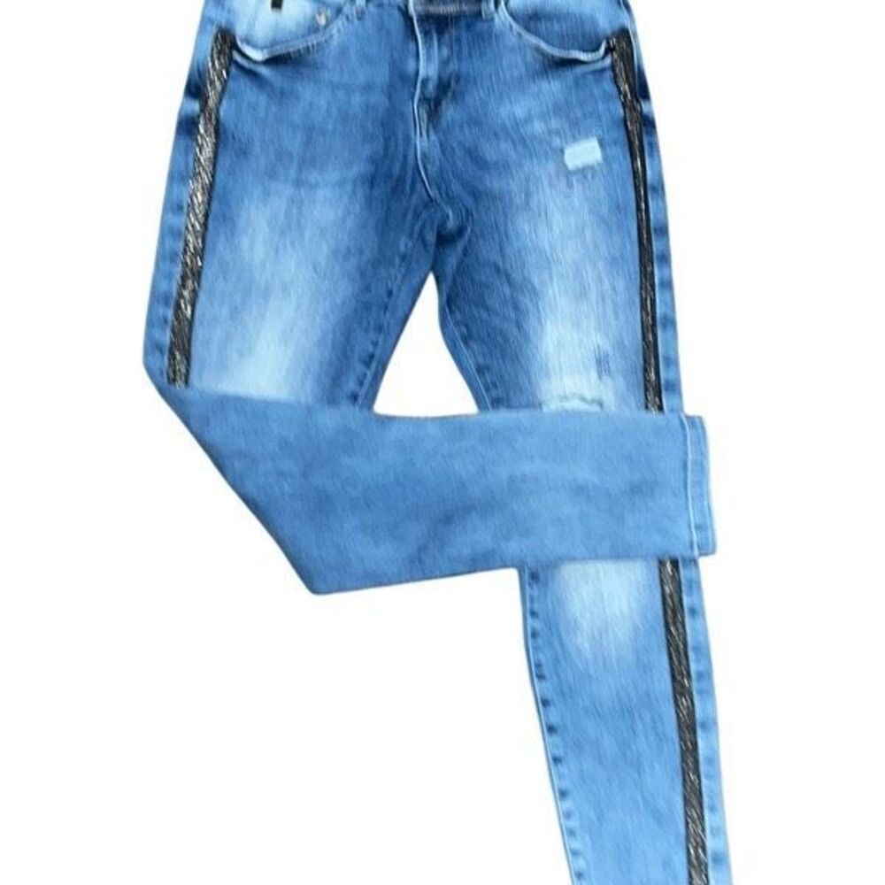 L BLACK Taylor STB Mid Rise Distressed Ankle Jeans Size 26